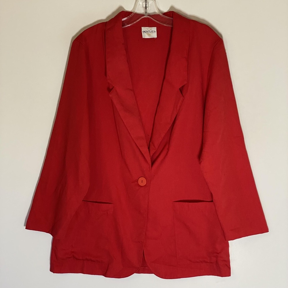 TR Bentley Blazer Juniors 13 Red Twill One Button Lightweight Casual Jacket